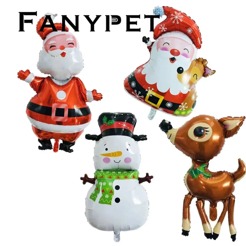 1 упаковка мультяшный Рождественский олень дерево фольга шары Санта Клаус