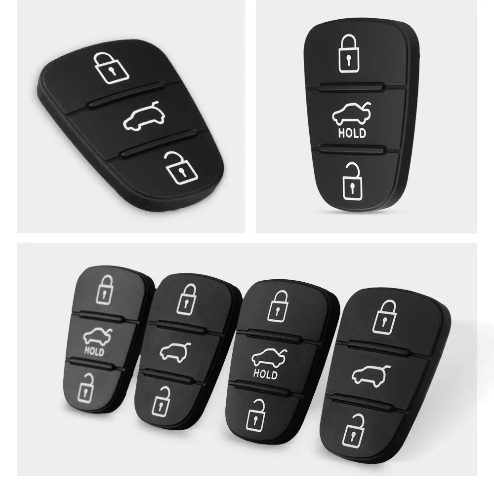KEYYOU замена 3 кнопки резиновая накладка ключ оболочка для hyundai IX35 I30 Accent Kia K2 K5 Rio флип дистанционный ключ-брелок от машины чехол Крышка