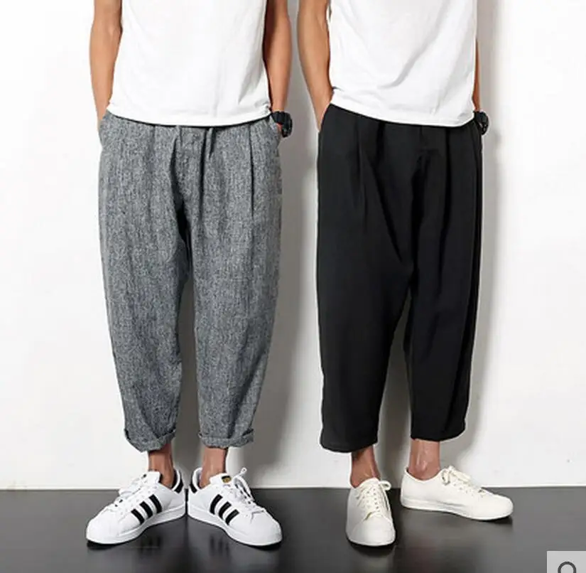

M-XXXL! Новинка 2016, Мужская одежда, модные свободные брюки с широкими штанинами на лето, брюки до щиколотки, брюки-султанки, костюмы певицы