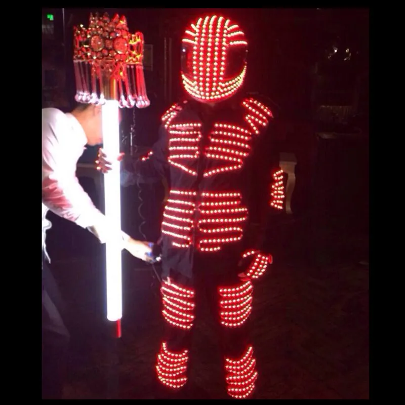 Лидер продаж мигающий светящийся светодиодный светильник робот костюм Kryoman