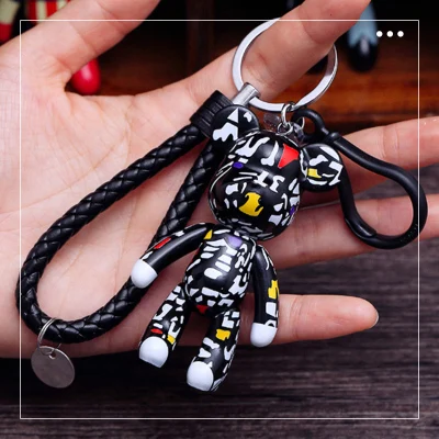 Bomgom мультфильм Popobe хмурый медведь плюшевый медведь милый брелок автомобильный держатель для ключей сумка держатель с подвеской смола брелок кулон F6 - Цвет: 14