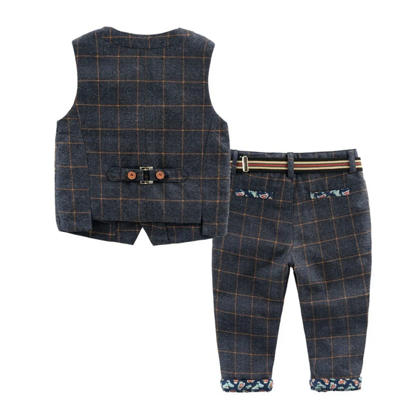 Костюм детский Свадебный с ремнем и цветочным принтом TC023 в английском стиле