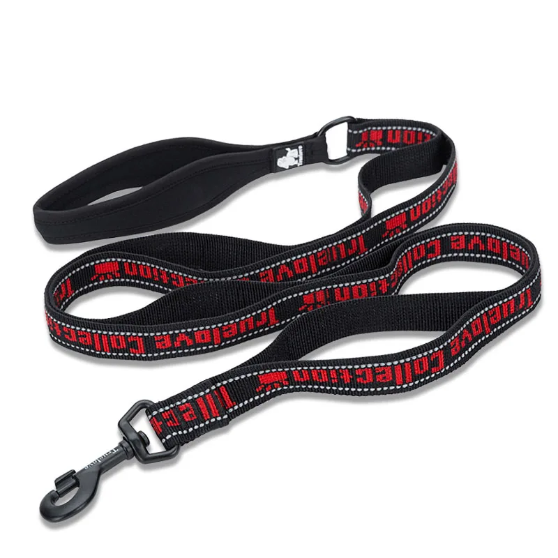 black-red Truelove поводок для собак и кошек с несколькими ручками прочный Светоотражающий Поводок для собак нейлоновый поводок для собак Smycz Dla Psa - Цвет: black-red