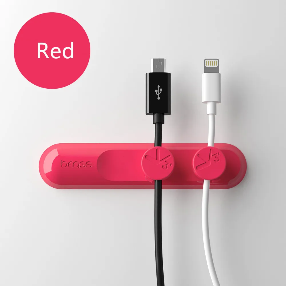 Red Xiaomi Mijia Bcase Tup Магнитные Настольные Кабельные Зажимы для управления шнуром Крошечные 3 размера в 1 органайзер для проволочных кабелей для Xiaomi Smart Home - Цвет: Red