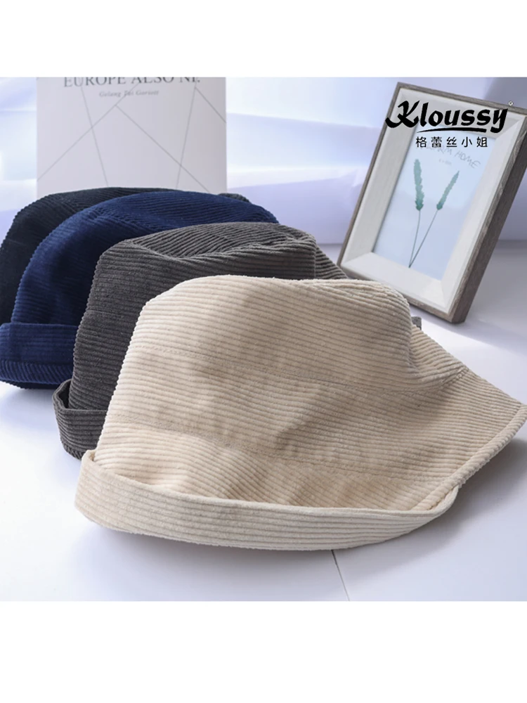 Шикарная Рыбацкая шляпа осень и зима японская Вельветовая для раковины