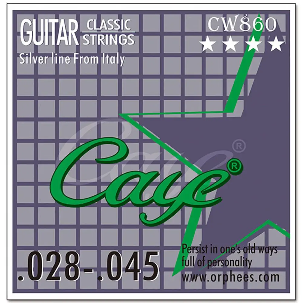 CW860 CAYE 6 шт./компл. классической гитары ясно нейлоновыми струнами посеребренный Нормальное напряжение ra строки гитары Части Аксессуары - Цвет: CW860
