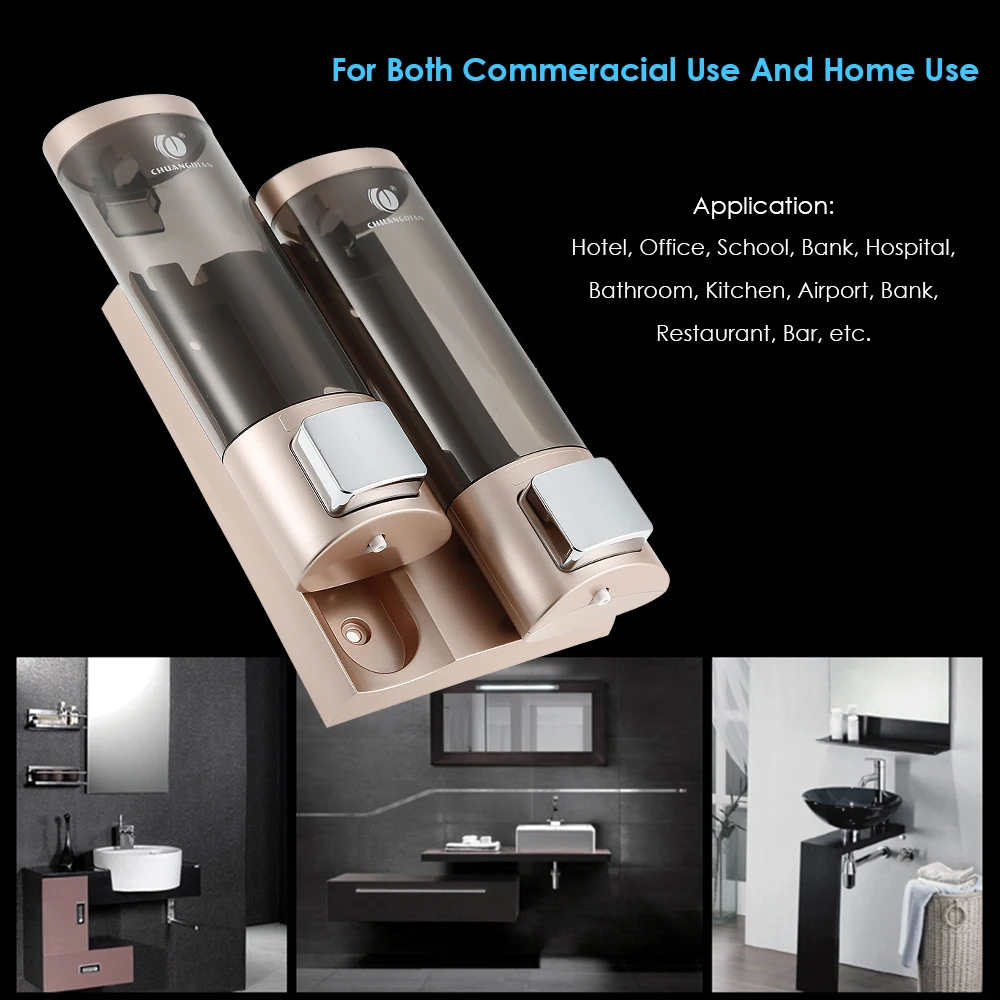 Liquid Soap Dispenser Wall Mounted Bathroom Kitchen Pump Shower Lotion Shampoo Hand Touch | Обустройство дома