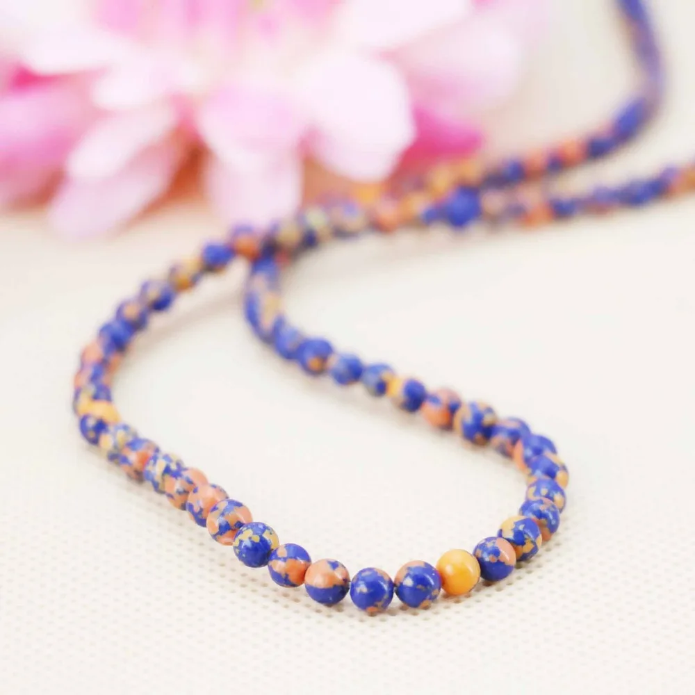 6 мм аксессуары серия оранжевые и синие турецкие камни свободные бусины