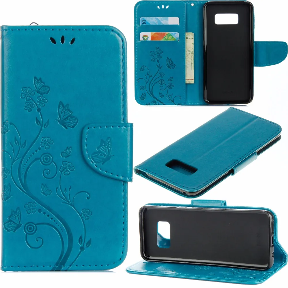 Магнитный чехол кошелек с принтом бабочки рельефная откидная Обложка на заднюю