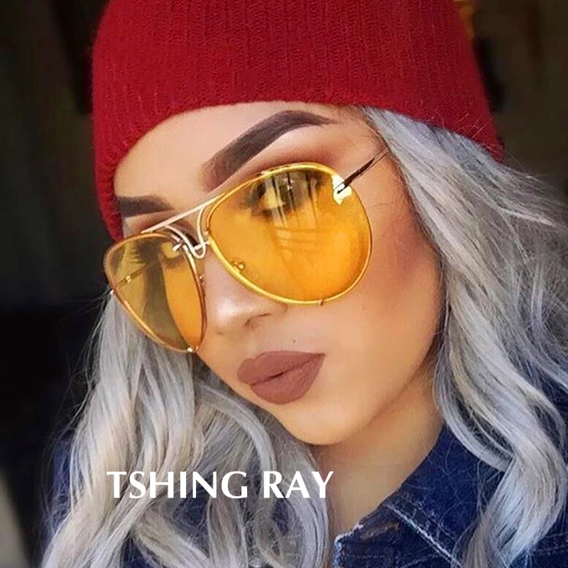 Солнечный луч Модные женские крупные Солнцезащитные очки Мужские брендовые