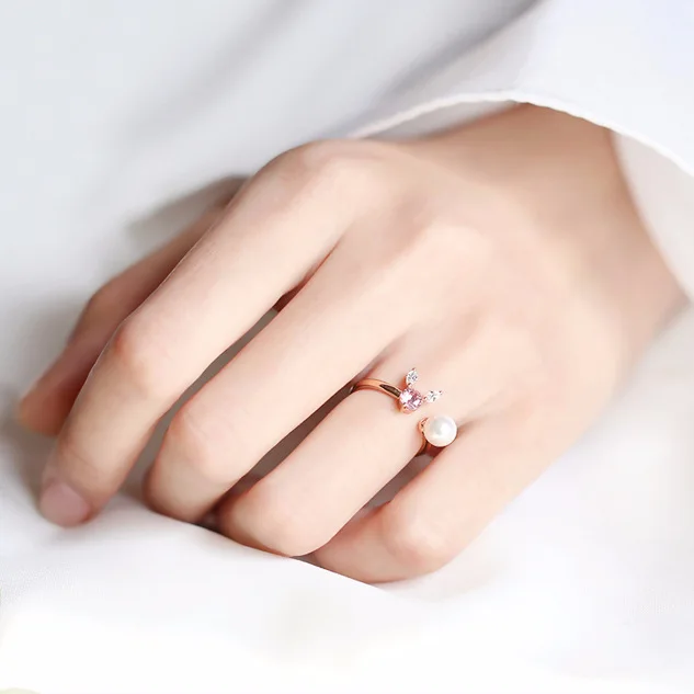 Женское Винтажное кольцо из серебра 100% пробы с фианитом|adjustable rings for women|open ringrings