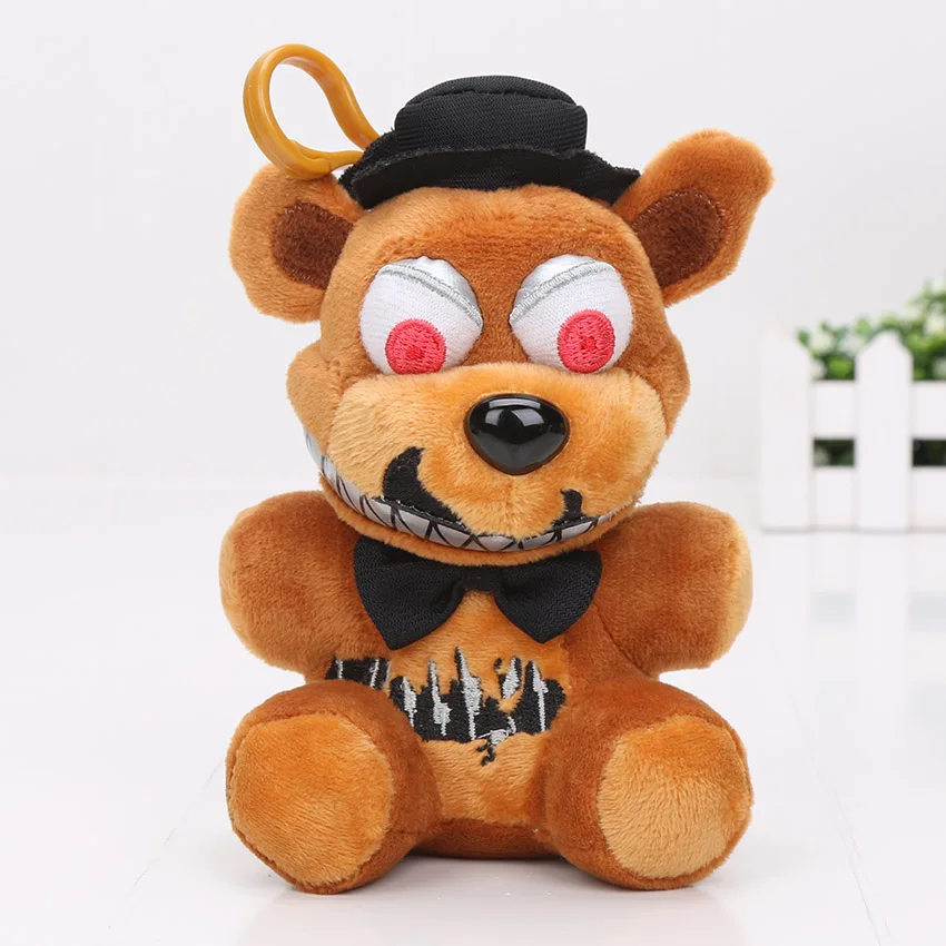 Nightmare Freddy 14 см Five Nights At Freddy's FNAF плюшевые Фокси Бонни и Чика Золотой Фредди кошмар Фредди медведь брелок кулон дети плюшевые игрушки - Цвет: Nightmare Freddy