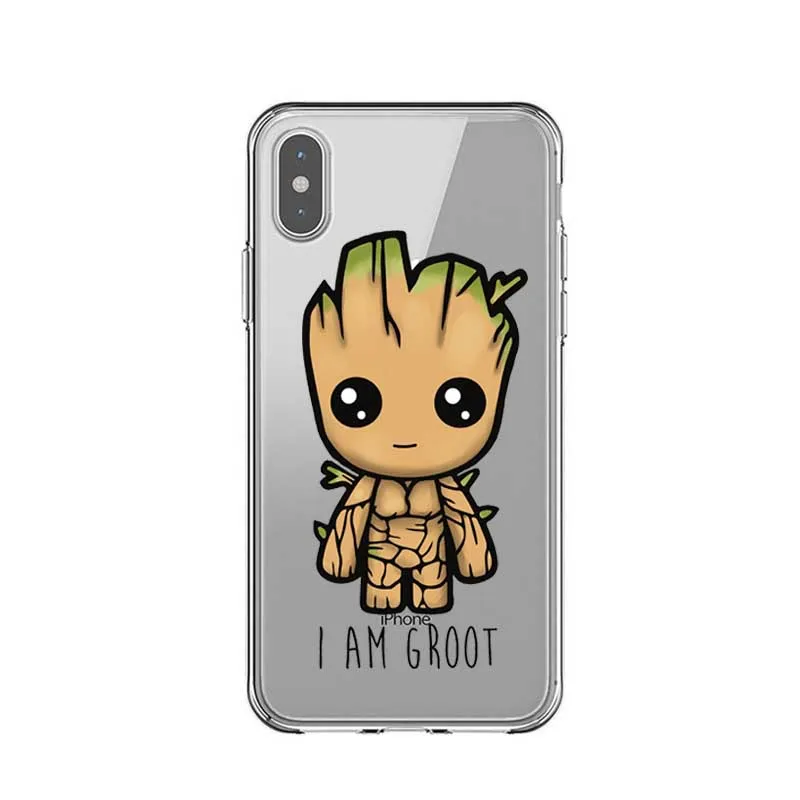 TPU Marvel Groot Железный человек паук Дэдпул Джокер Мягкий ТПУ чехол для телефона для iPhone X 11 Pro Max 6 6s 7 8 Plus XR XS MAX - Цвет: TPU