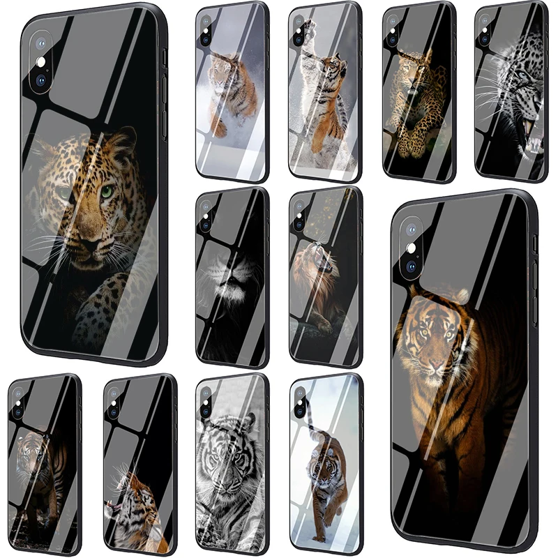 Чехол для телефона из закаленного стекла с тигром iphone 5 5s SE 2020 6 6s 7 8 Plus X XR XS 11 pro Max |