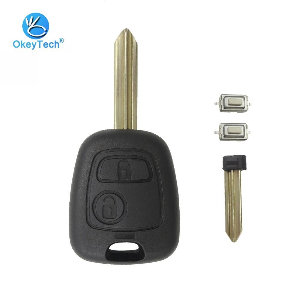 OkeyTech для Citroen C1 C2 C3 Saxo Xsara Elysee Picasso Berlingo ключ оболочки 2 кнопки чехол для дистанционного ключа автомобиля чехол Замена Fob - Количество кнопок: shell and switch