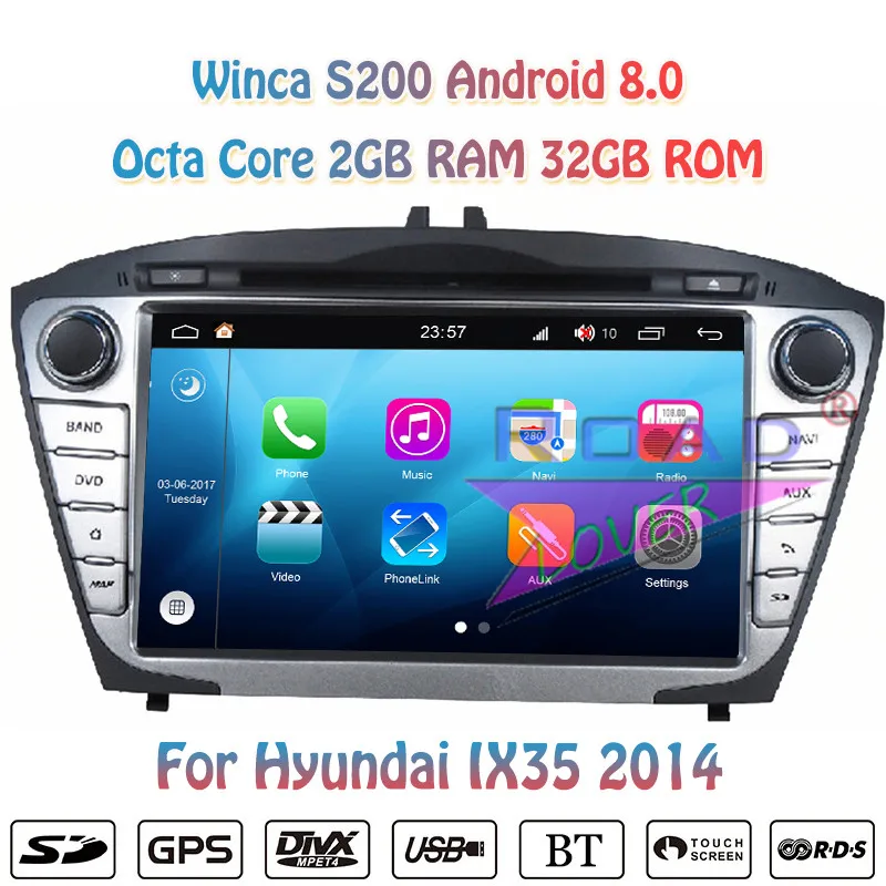Автомобильный DVD-плеер Winca S200 Android 8 0 радио для Hyundai IX35 2014-стерео GPS-навигация