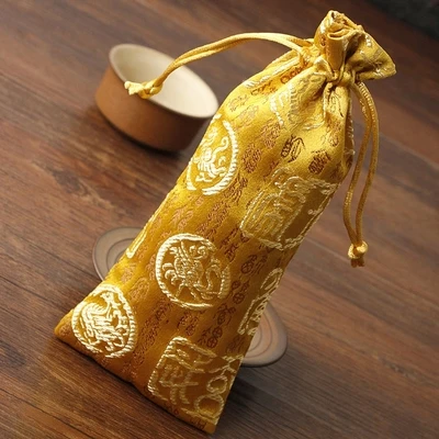 Очень длинная подарочная упаковка с рисунками удачи сумка из шелковой парчи на