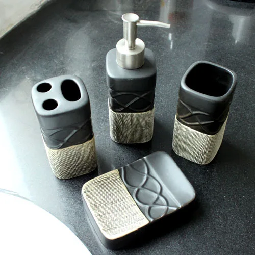 Европейский mellow тон четыре части керамический набор для ванной комнаты