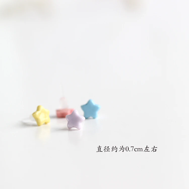 Женские Новые Креативные красочные серьги гвоздики из керамики с рисунком