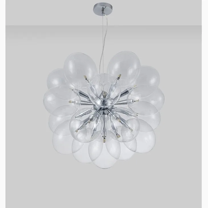 

Diameter 62cm Post Modern 19 Light Dia62cm Led G4 Pendant Chandelier Dandelion Clear Plate Chrome / Gold Led Chandelier