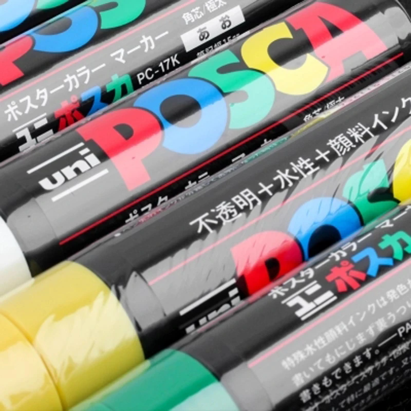 UNI POSCA PC-17K поп-плакат на водной основе рекламная ручка/граффити ручка | Многоцветный 15 мм Художественный маркер