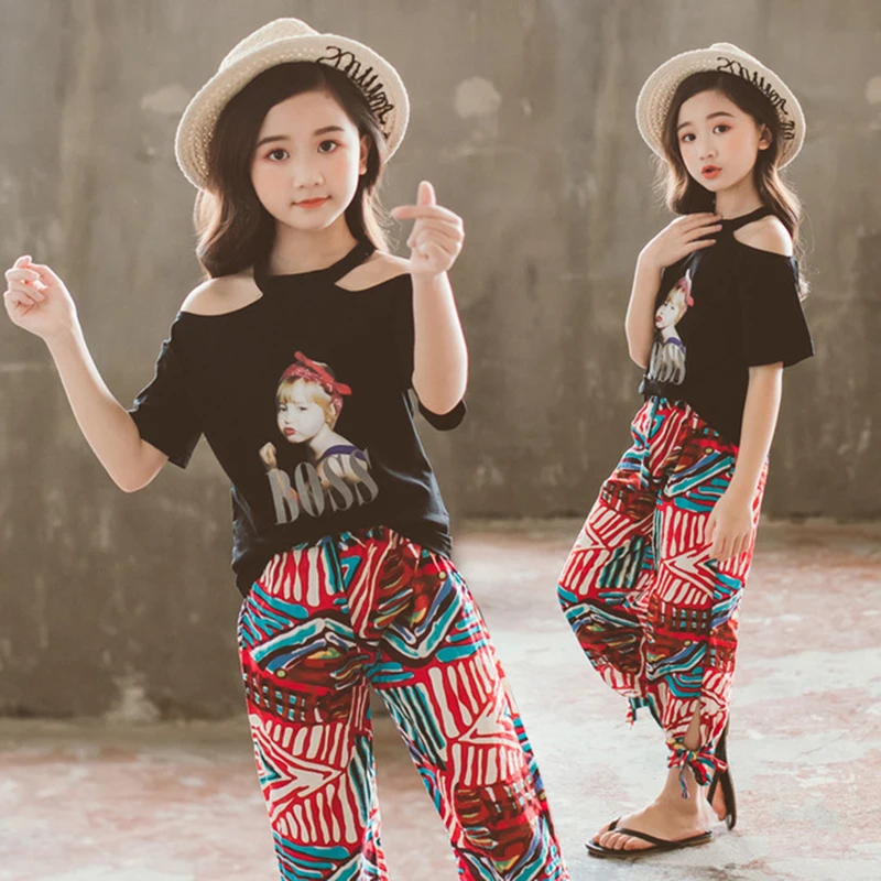 Комплекты летней одежды для девочек детская одежда стильная футболка с