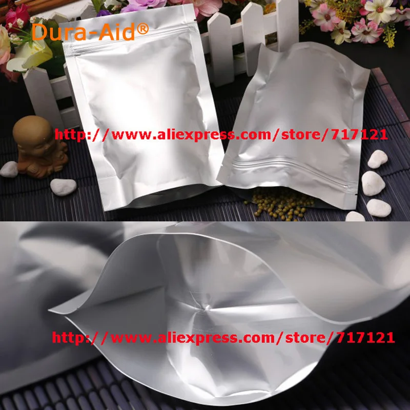 100 шт./500 шт. мешочек из серебристой алюминиевой фольги на молнии|bags free shipping|bag longbag