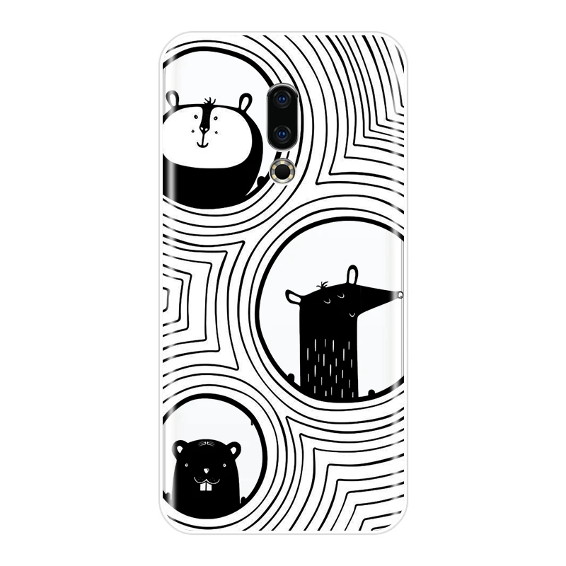 Задняя крышка для Meizu 15 Lite 16 Plus 16th 16x Black кошек собак кроликов мягкий силиконовый