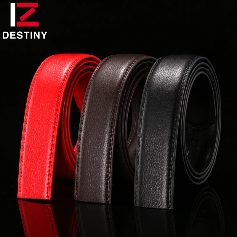 DESTINY высокого качества Натуральная кожа ремень без пряжки брендовая