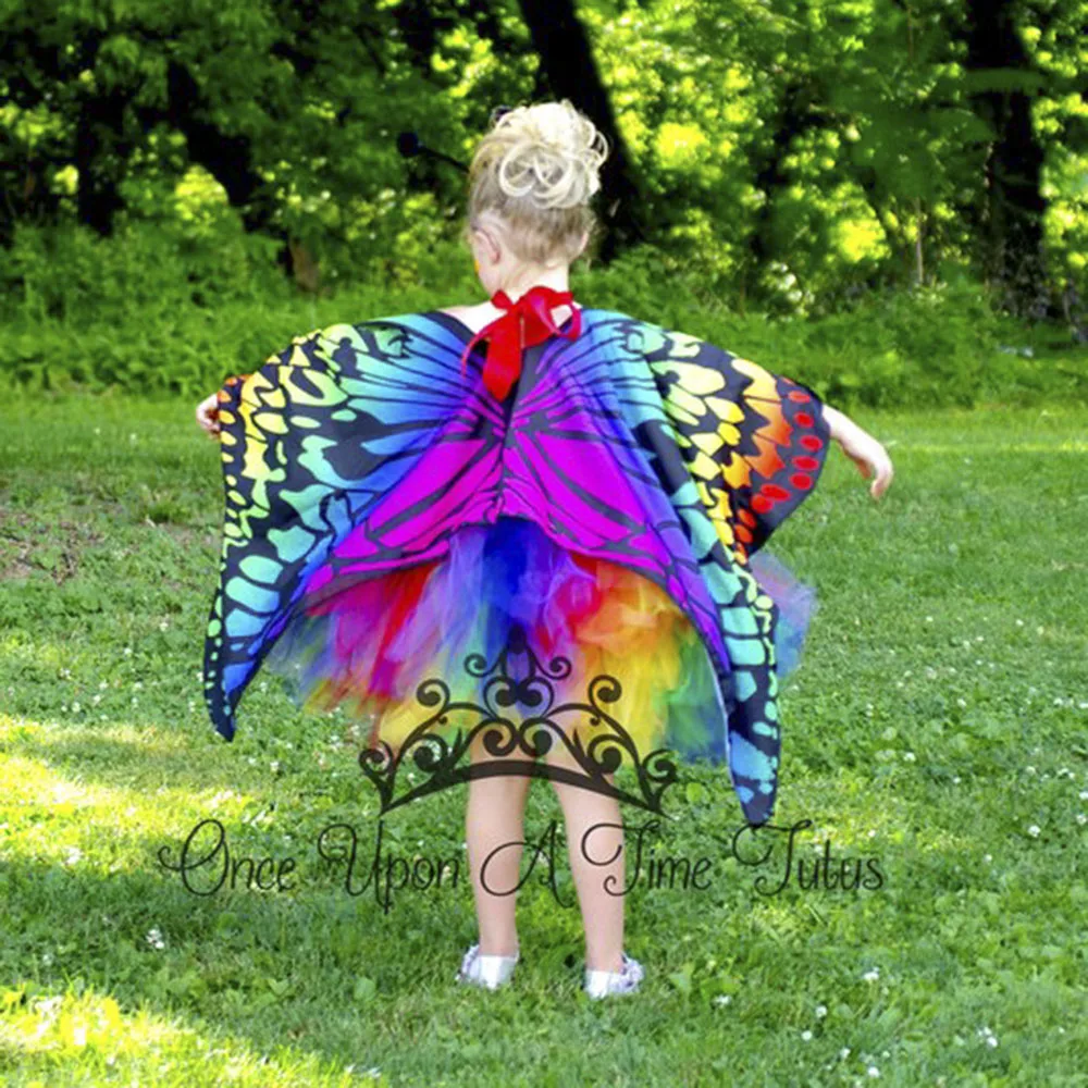 Halloween Butterfly Tutu Dress Little Kids Girls Bright Rainbow Birthday Party Dresses Children Christmas Thanksgiving Clothes | Детская