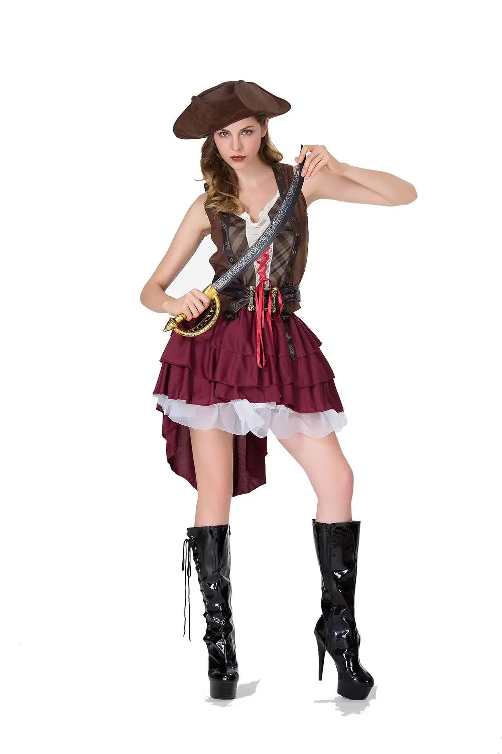 Новый сексуальный женский пиратский костюм для Хэллоуина маскарадное платье
