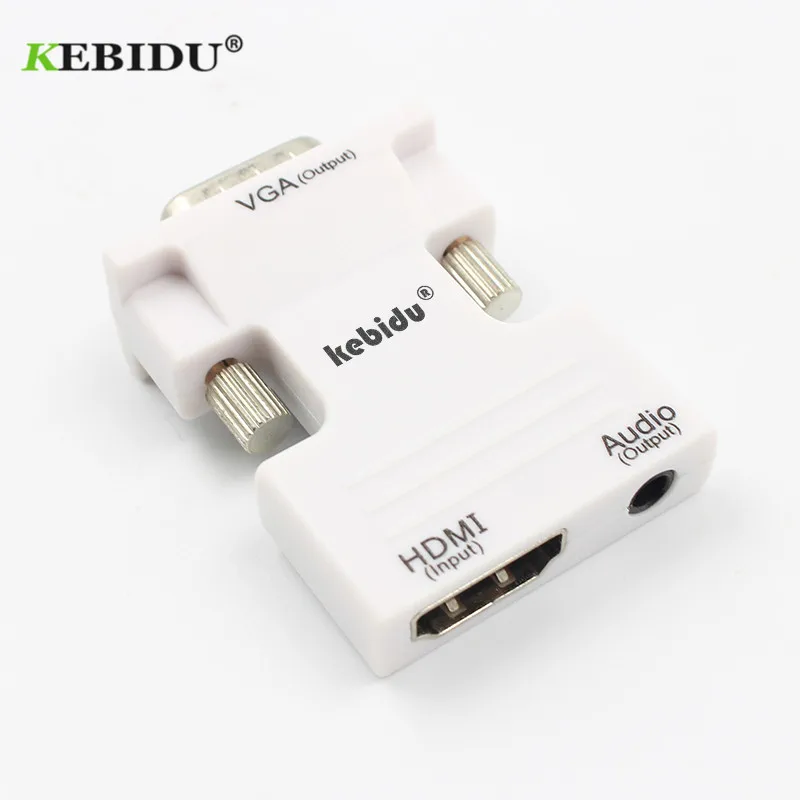 Kebidu Женский VGA Мужской конвертер с аудио адаптером адаптер Поддержка 1080P для ПК