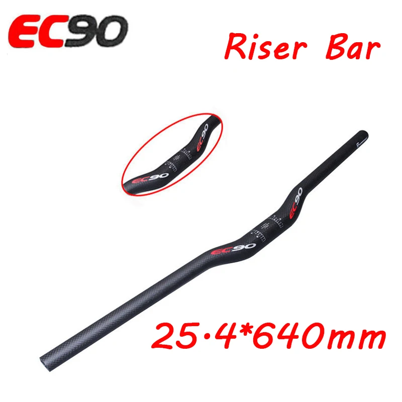 Rise-25.4-640mm EC90 Ud углеродное волокно ручки велосипеда Руль Бар Руль для шоссейного велосипеда из углеродистого волокна 3K плоского подъемный Руль 25,4/31,8 Длина 600/620/640/660/680/700 велосипедный руль - Цвет: Rise-25.4-640mm