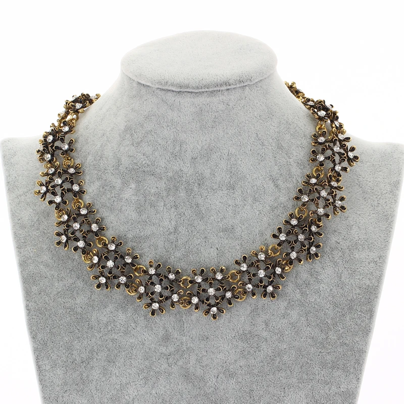 Модные ожерелья Женский нагрудник массивное ожерелье золотой серебряный цвет