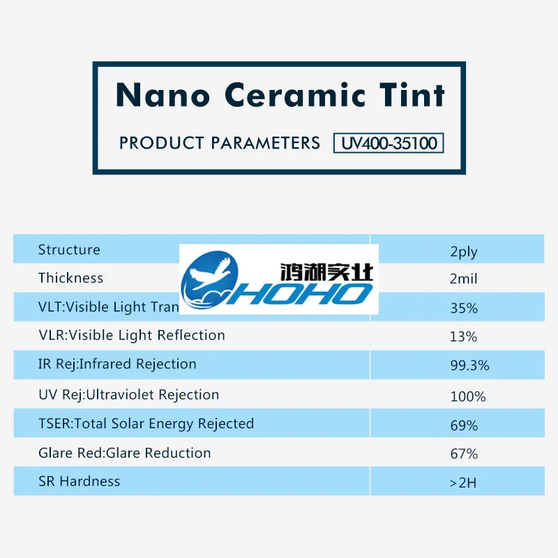 35% VLT 100% Ультрафиолетовый уход за кожей Тонирующая пленка для солнечного окна