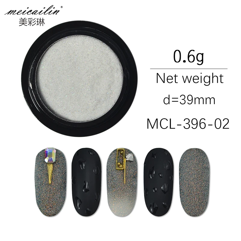 6 коробок Сияющая Черная белая звезда шерстяная пудра для ногтей лазерная