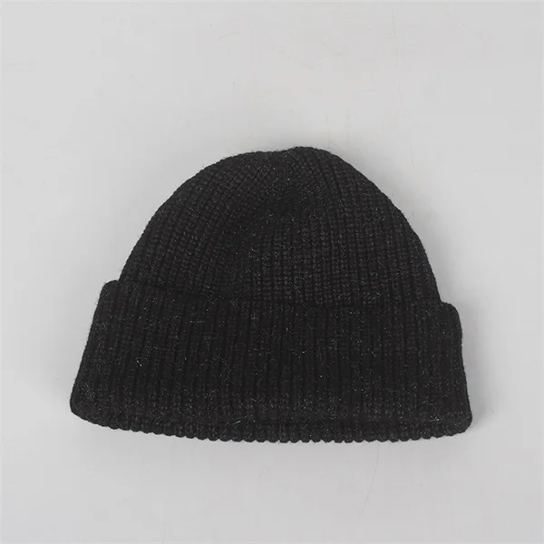 ROSELUOSI осень-зима Skullies Шапки для Для женщин Для мужчин Повседневное сочетание яркого шелка шапочки вязаная шапка Кепки капот роковой - Цвет: black