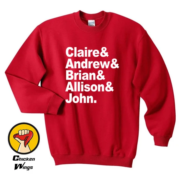 

The Breakfast Club Names Top Crewneck Sweatshirt Unisex More Colors XS - 2XL