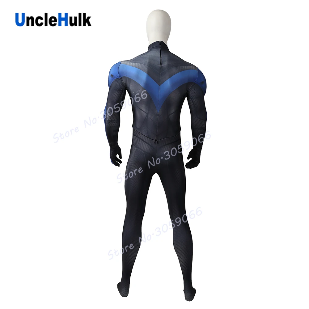 Костюм для косплея Nightwing Muscle черно синий костюм из спандекса с шелковой нитью