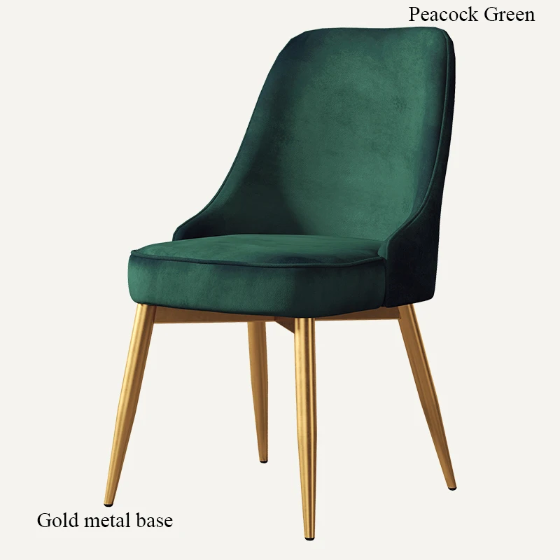 Gold base Green Минималистичный современный стул с высоким отскоком, мебель, стул для ресторана, современный полиуретановый китайский железный стул, деревянный кухонный обеденный стул - Цвет: Gold base Green