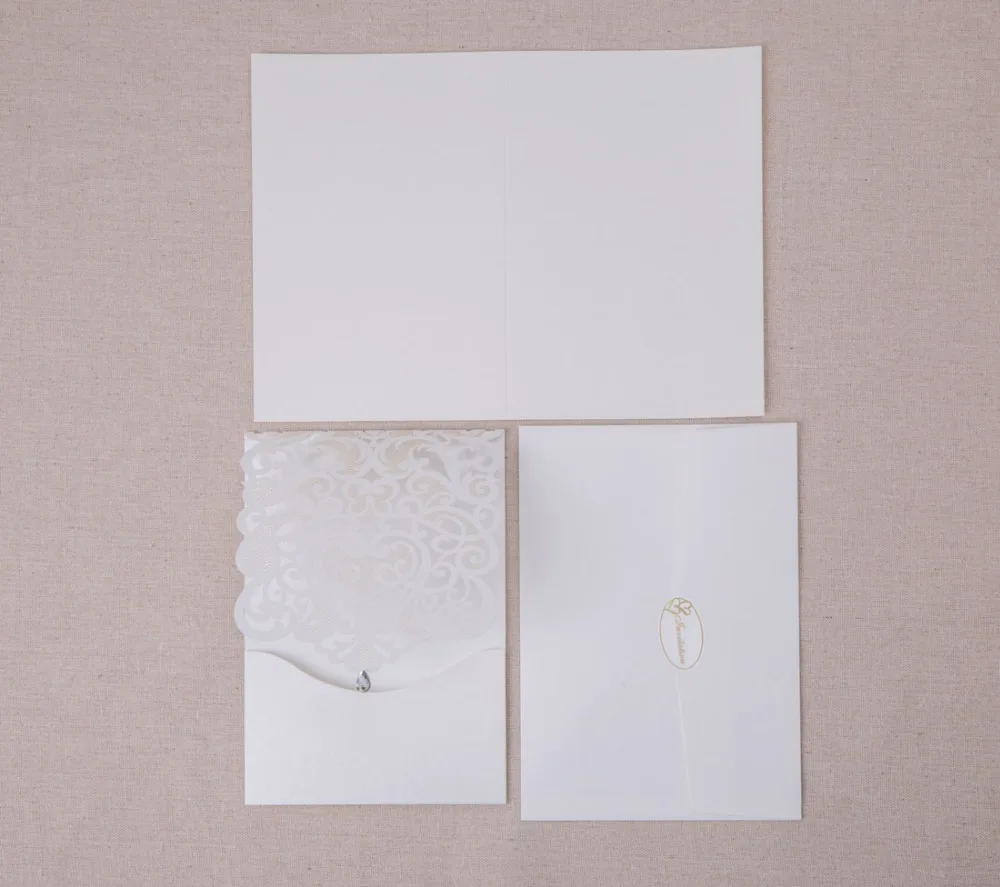 WISHMADE белая Золотая лазерная резка свадебные пригласительные открытки со