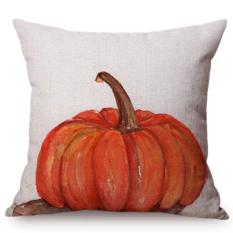 Декоративная наволочка с красной тыквой на День Благодарения