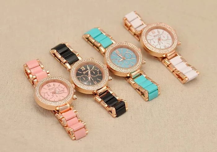 Fashion Full Steel Bracelet Watch Women Watches Rhinestone Watch Clock saat relogio feminino montre femme