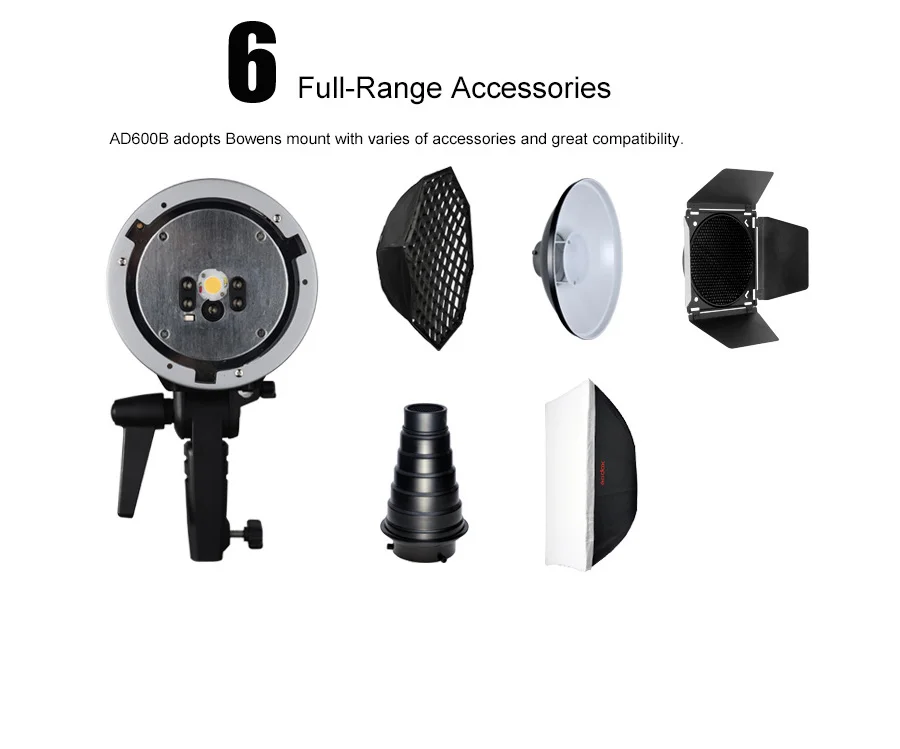 Внешняя вспышка Godox Wistro AD600BM Bowens Mount HSS 1/8000s с системой 2,4G X встроенный литий-ионный аккумулятор 8700 мАч сумка