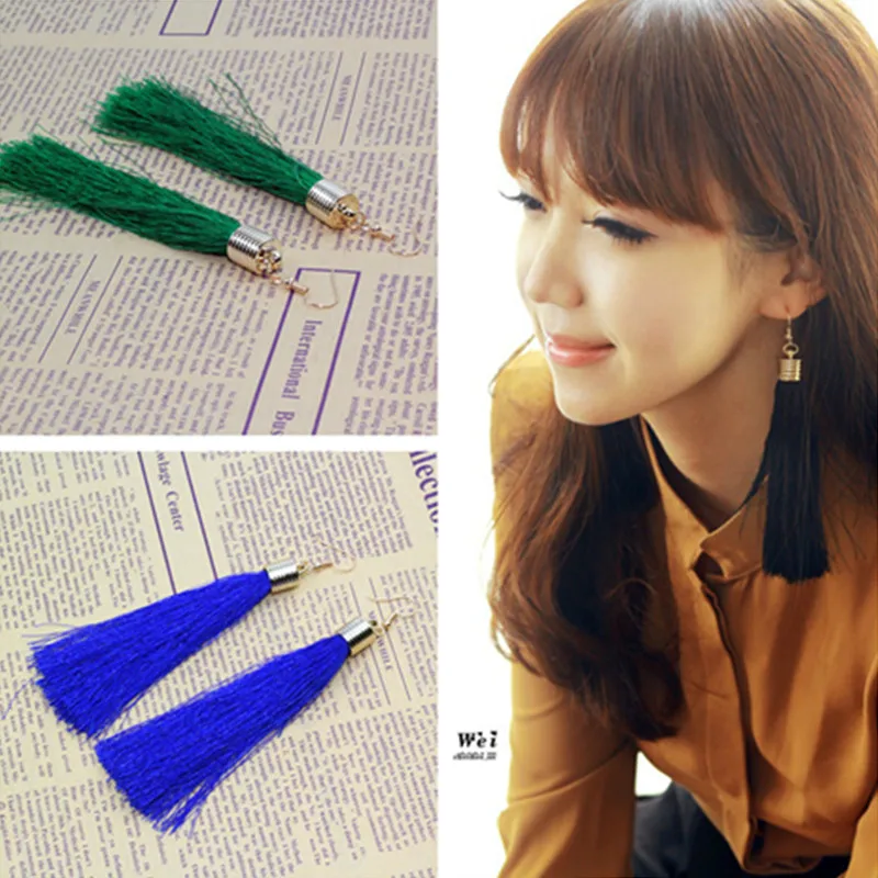 Новые длинные серьги с кисточками для женщин ювелирные украшения оптовая