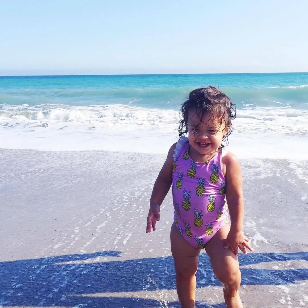 Купальник-танкини с бантиком и ананасом для маленьких девочек комплект бикини