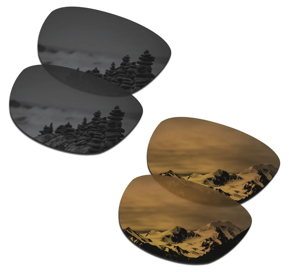 

SmartVLT 2 Pairs Polarized Sunglasses Replacement Lenses for Oakley Trillbe X Stealth Black and Bronze Gold