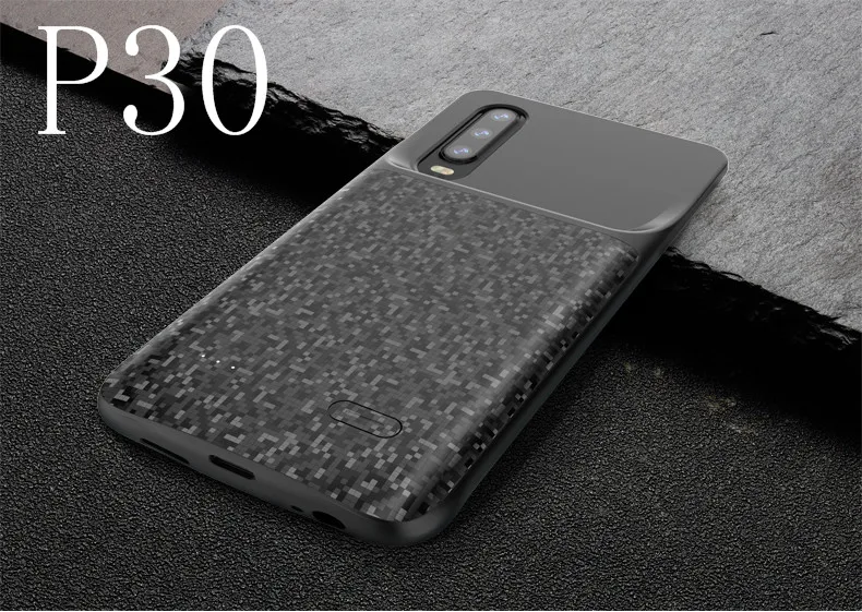 Чехол питания для huawei P30 Pro, чехол для зарядного устройства, Силиконовый Мягкий противоударный чехол для аккумулятора для huawei P30 Lite - Цвет: P30-Black