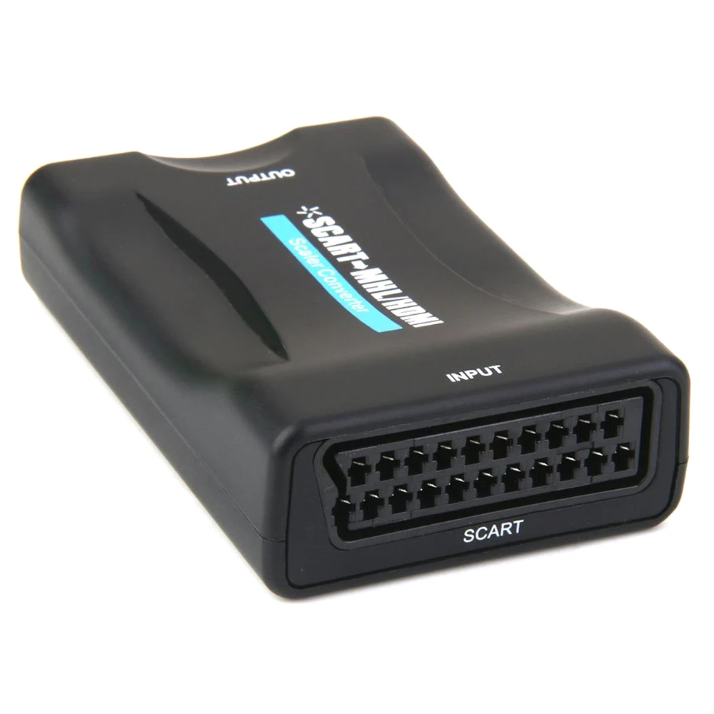Топ SCART К HDMI 720p 1080p 60 Гц HD видео конвертер коробка + USB кабель черный| |