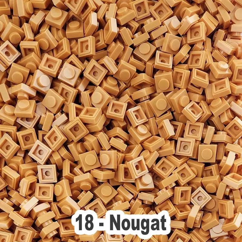 

No.18 Nougat Educational Construction Adult Toy Plastic Small Building Brick Accessories 1X1 Plate Blocks Pixel Art For Children